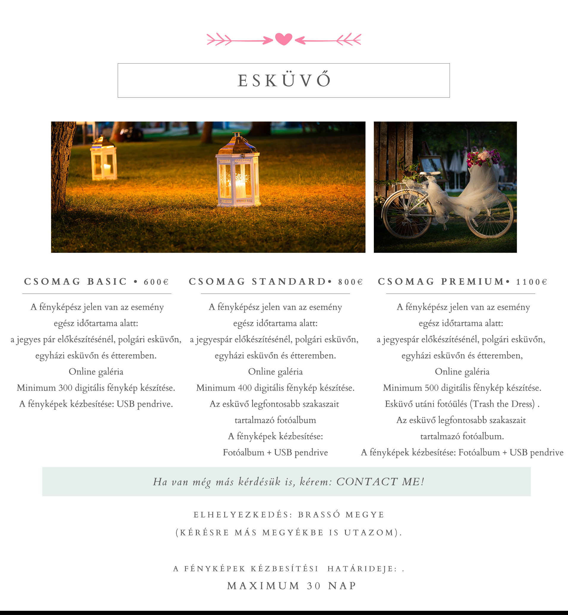 Csomagkapcsolt esküvői fotós brassó